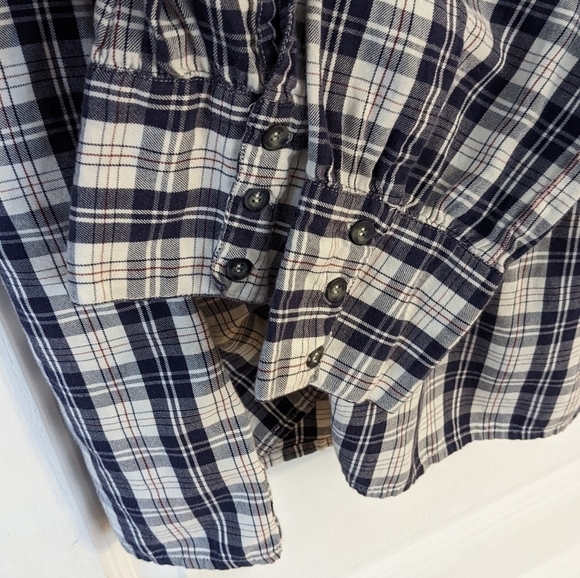 GLORIA Vanderbilt plaid embroidered boho cotton shirt size XL @R - Picture 6 of 10